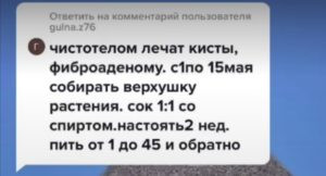 Настойка чистотела от фиброаденомы